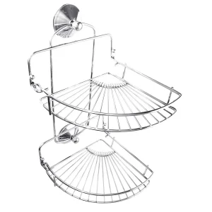 Chrome Plated Corner Shower Caddy 2 Tier
